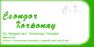 csongor korponay business card